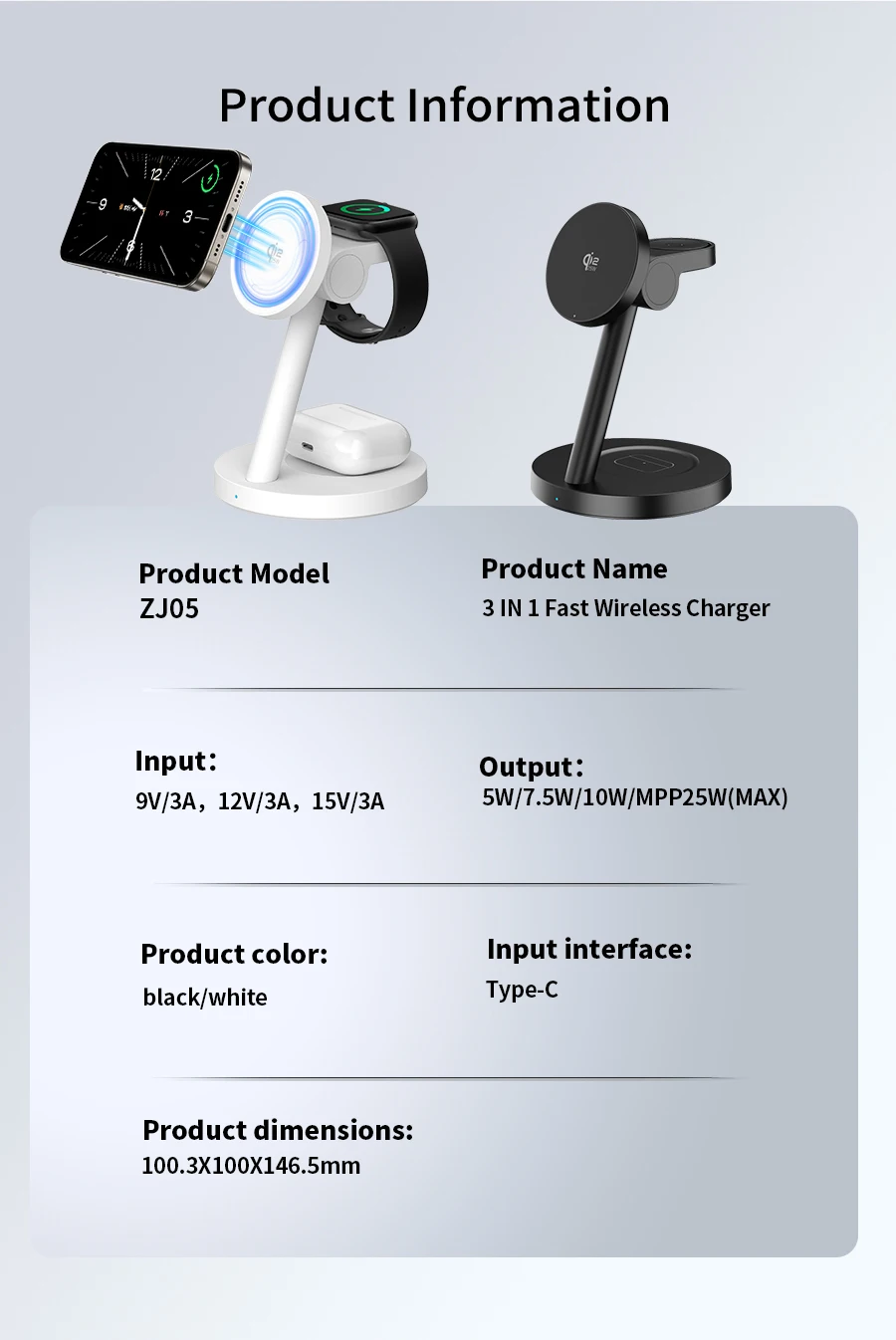 HaaYot Qi2.2 25W Kabellose Ladestation, Superschnelles Laden für iPhone 18/17 Serie, Galaxy S26/S25 Ultra, Galaxy Watch 9/Ultra – Detail 9