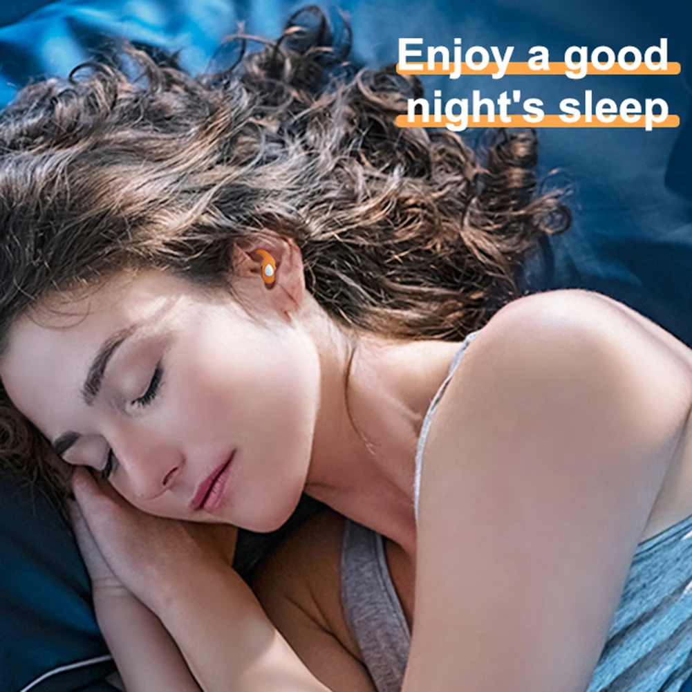 سدادات أذن سيليكون للحماية من الأذن ، راحة ناعمة ، سدادات لحجب الصوت ، واقي أذن ، سدادات للسفر ، العمل ، النوم ، السباحة ، زوج واحد