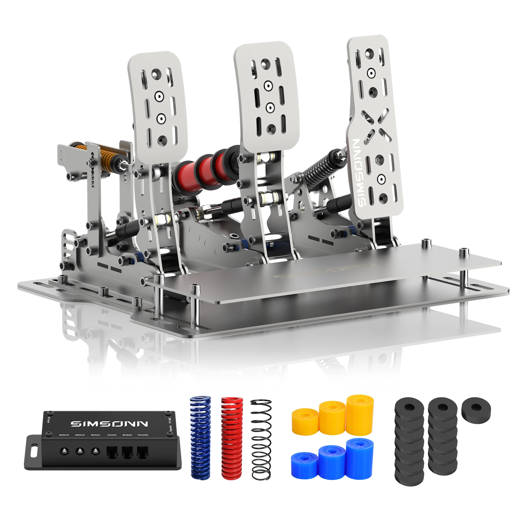 SIMSONN Plus X Simracing Pedals Silver Sim Racing Simulator Pedal Support VAM and VAM RPO HE Hydraulic Pedal for PC Cockpit