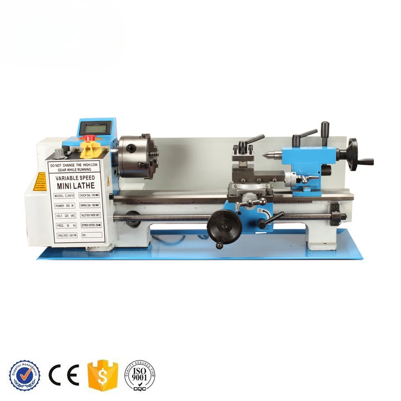 hobby mini lathe 7x14 metal gear  small bench lathe BHC0618 spindle bore 32mm  550W factory directly sell