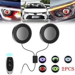 2PCS LED Devil Eyes Car Headlights Decoration Demon Eye Light LED Dynamic Car Motorcycle SUV Headlight Eye Lights Accessories