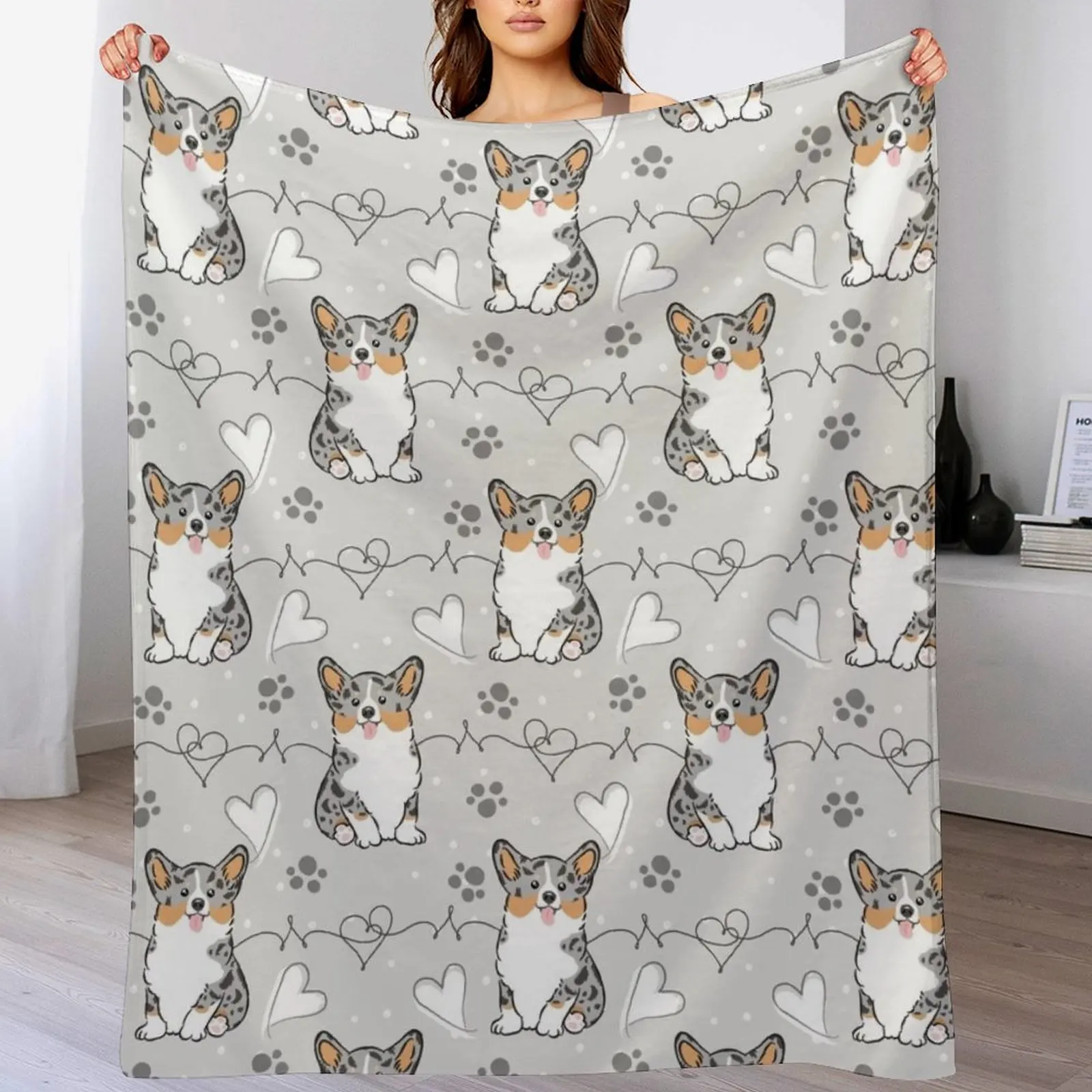 Love Corgi - Blue Merle 2 Throw Blanket sofa bed warm for winter Blankets