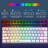 HXSJ L500 Tri mode wired wireless gaming keyboard 60% RGB backlight mode 61 key membrane keyboard suitable for game players