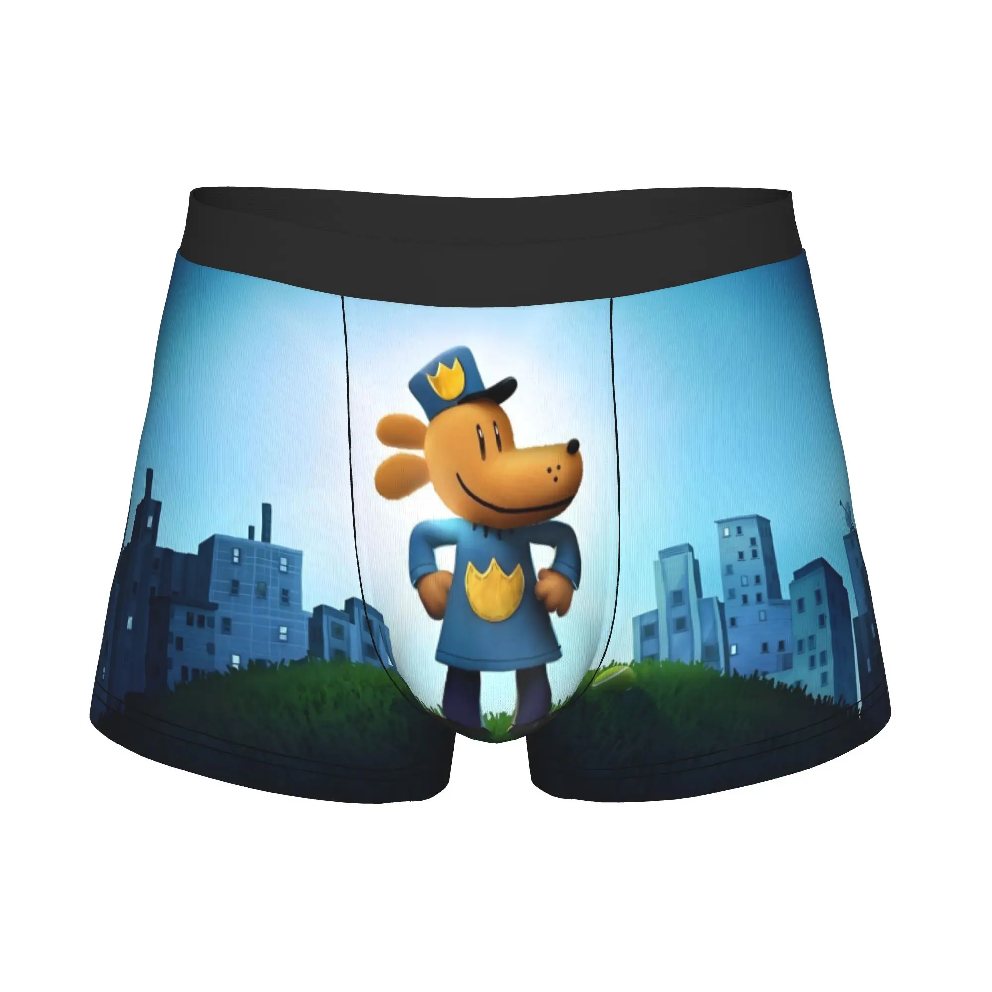 Funny D-Dogman Police Hero Boxers Shorts Panties Men's Underpants Comfortable Comic Dog Briefs Underwear