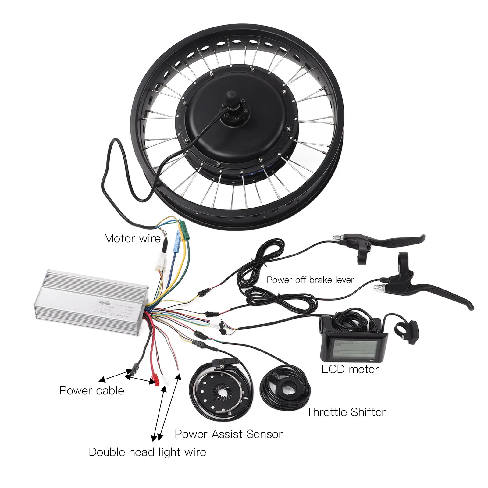 20inch Rear Wheel Waterproof Electric Bicycle Conversion Kit 48V 1500W Electric Bike Hub Motor Kit with Controller