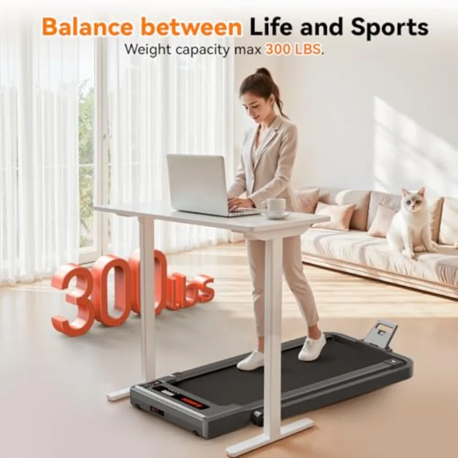 Portable Electric Treadmill for Home and Office Use Compact Folding Running Machine with 2.5HP Motor 300lbs Weight Capacity 15I