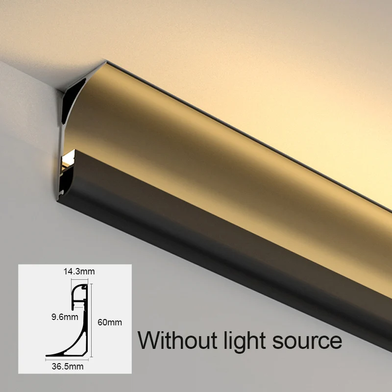 Led Plafondlijst Voor Led Aluminium Profiel Bovenhoek Lineaire Lamp Keuken Plinten Plafond Indirect Reflector Strip Licht
