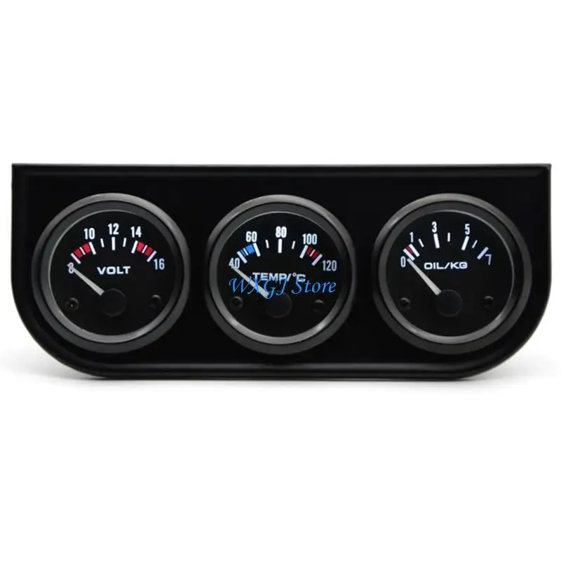 

37JE Durability ABS Triple Gauge with Anti Vibration Design for Car Water Temp Oil Pressure Monitoring Reliability