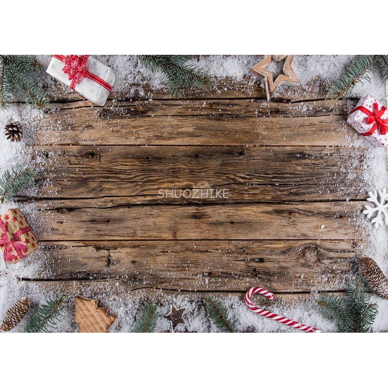 SHUOZHIKE Рождественские деревянные доски тематический фон для фотосъемки снеговик портретные фоны для фотостудии реквизит MMSD-04
