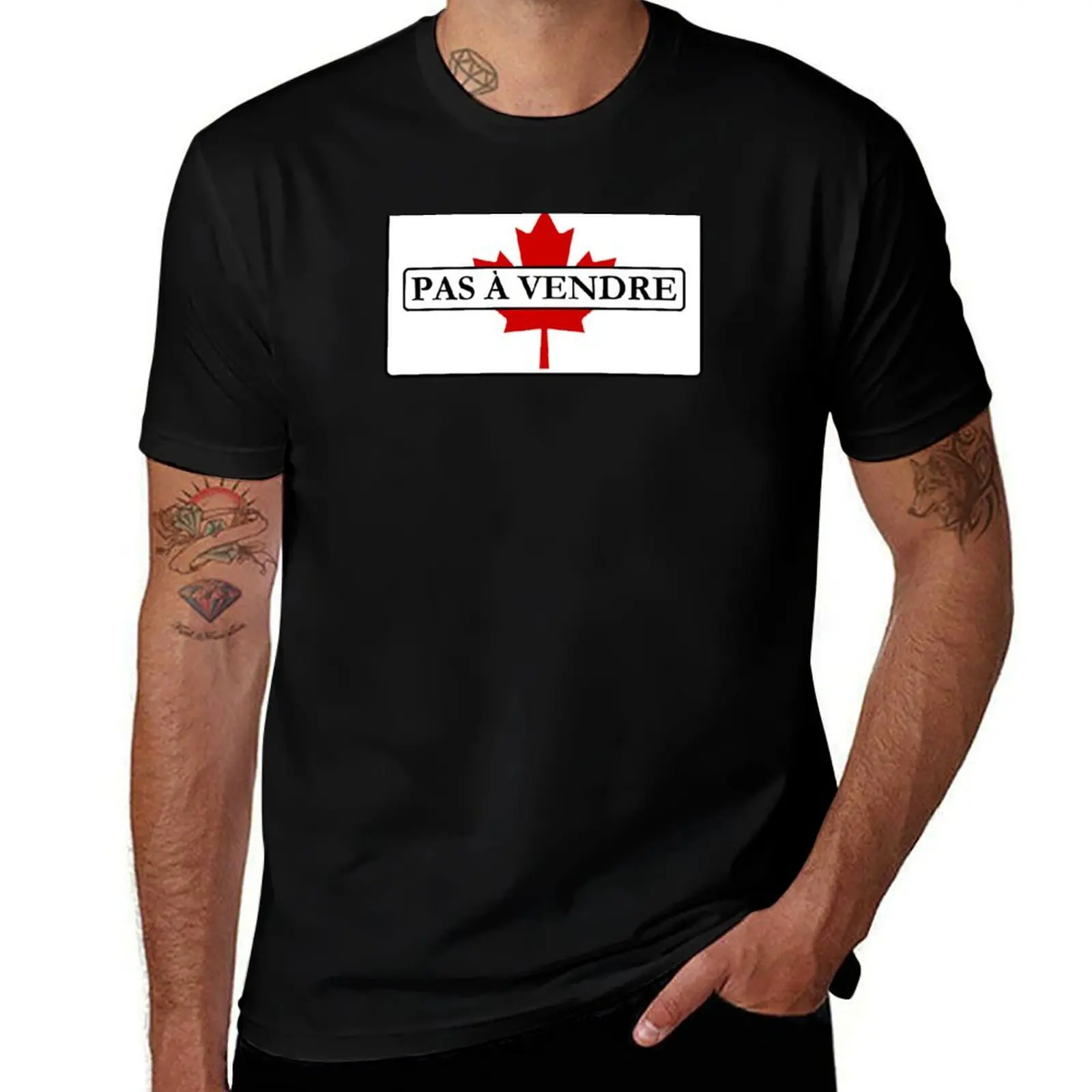 

Canada Pas á Vendre (style 1 french) Canada Not For Sale T-Shirt Anime t-shirt plain plain t shirts men