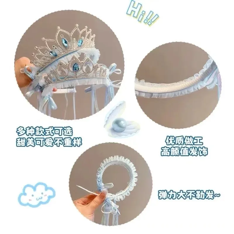 

Artificial Rhinestone Headband Blue Baby Princess Crown Newborn Girl Birthday Party Photo Shoot Headwear New Year Gift