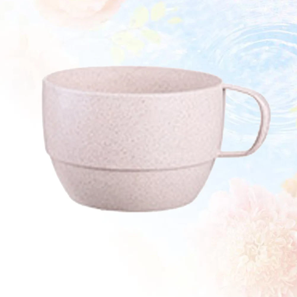 

Wheat Straw Cup Eco-Friendly Simple Mug For Water Coffee Tea Juice Milk Cute Handle Design Beige Color Kitchen Barware