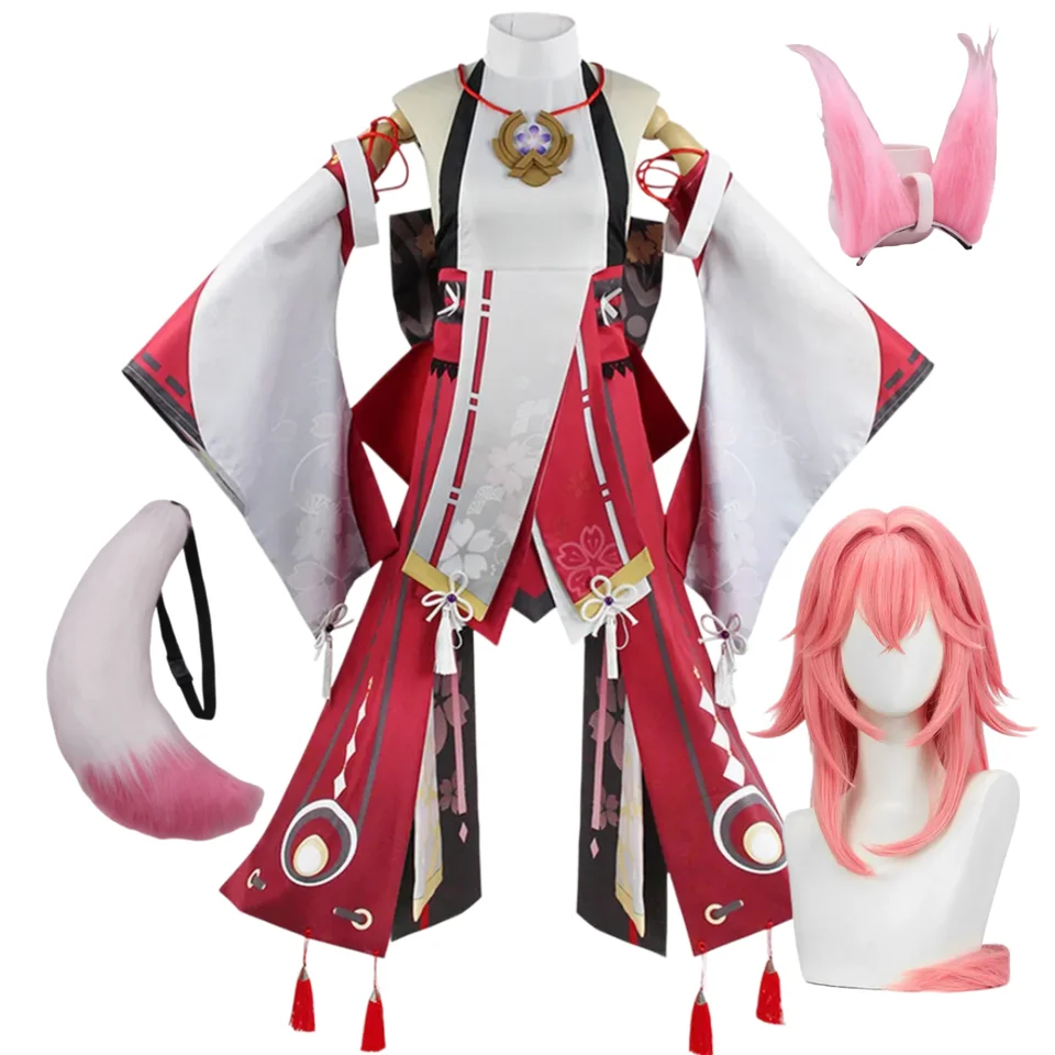 原神 八重神子 コスプレ セット ポリエステル