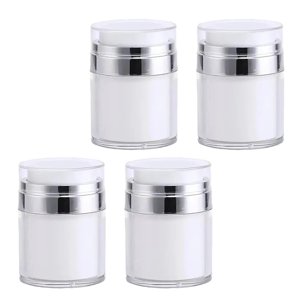 4 قطعة زجاجة محلول بدون هواء إعادة الملء مانعة للتسرب حجم السفر كريم موزع لمصل الأساس مرطب واقية من الشمس فارغة