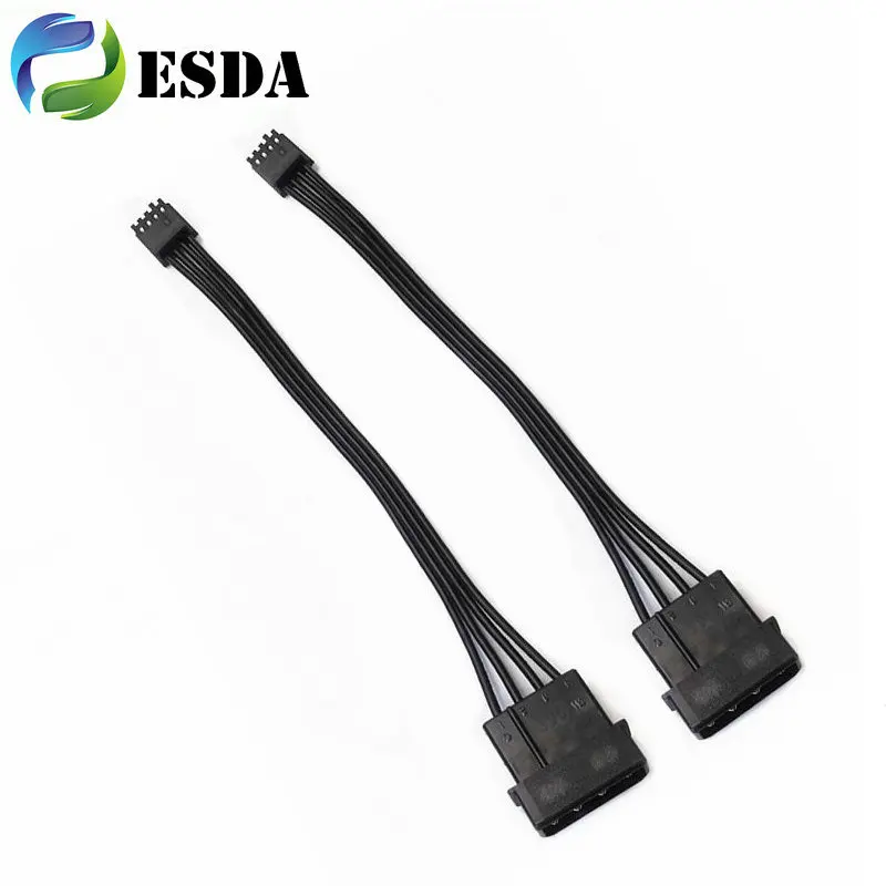2 шт./лот, 10 см, 20 см, черный Премиум 5,25 дюйма, Molex IDE, 4-контактный разъем «папа» на 3,5 дюйма, 4-контактный разъем FDD, гнездовой внутренний кабель адаптера питания