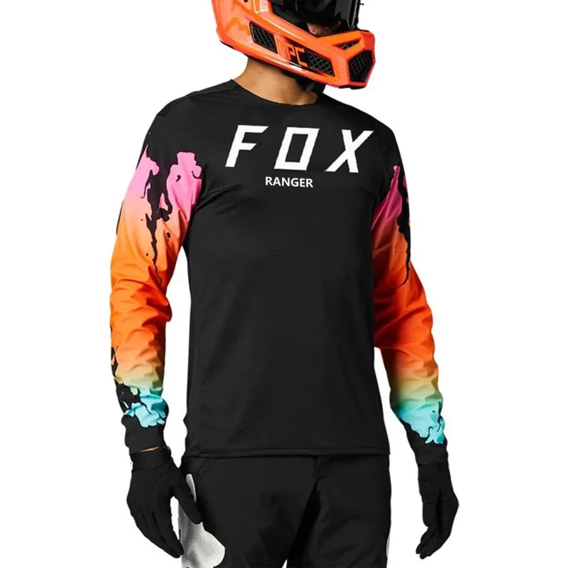 Camiseta de manga corta para ciclismo de Enduro, ropa de Motocross, Mx, MTB, Ranger Fox retro cycling jersey men  cycling jersey