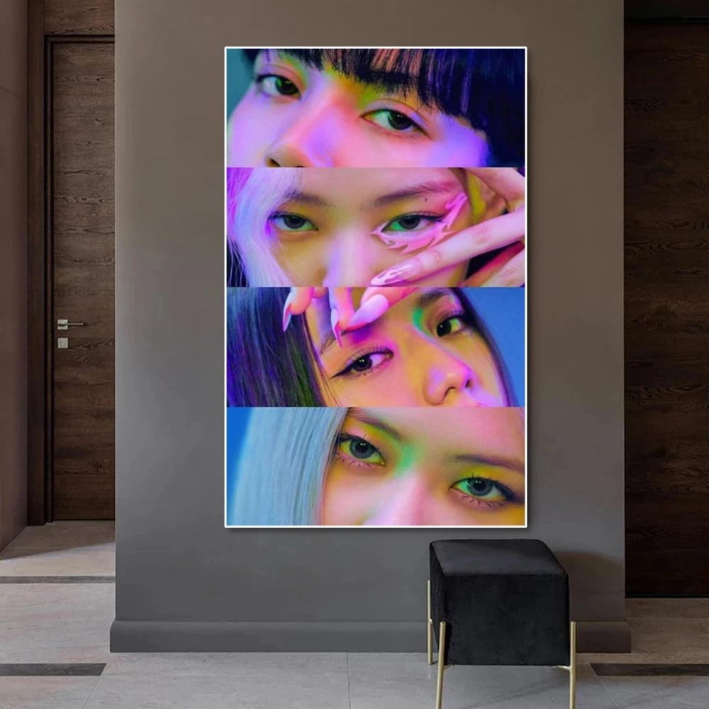 Schwarz Rosa Jisoo Jennie Ros Lisa Mädchen Gruppe Poster Leinwand Drucke Malerei Wand Kunst Bilder Wohnzimmer Schlafzimmer Dekoration