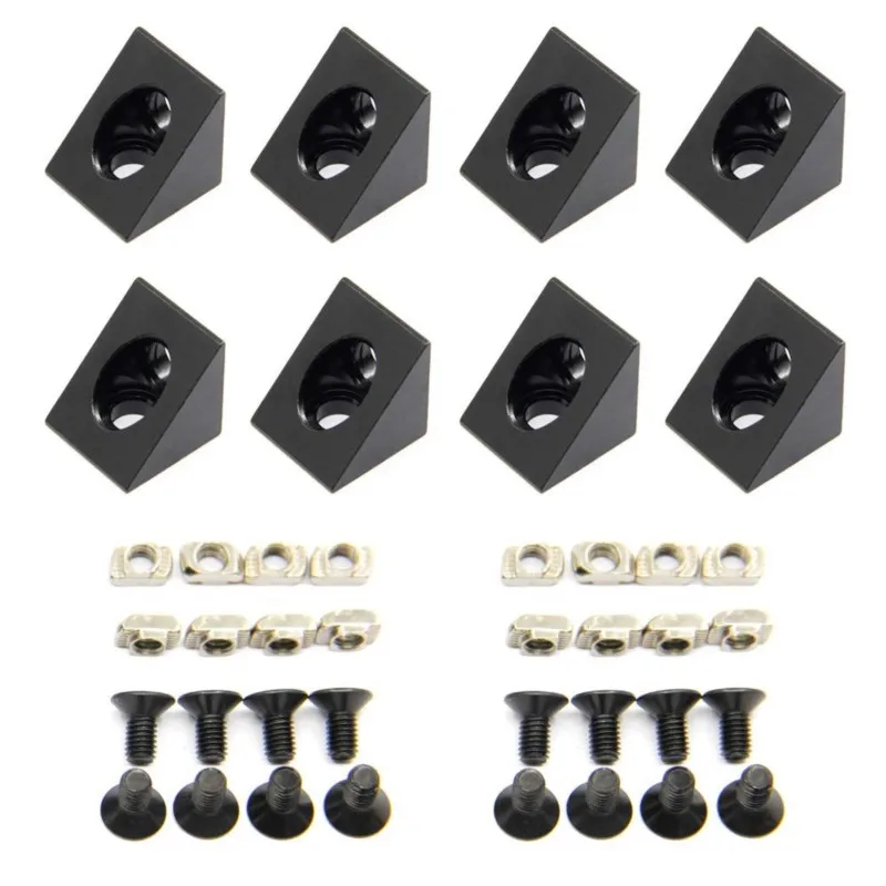 8pcs/pack 2020 Aluminum Block Cube Prism Connector Wheel Regulator Corner for 6mm Slot Aluminum Extrusion Profile 2020 Series