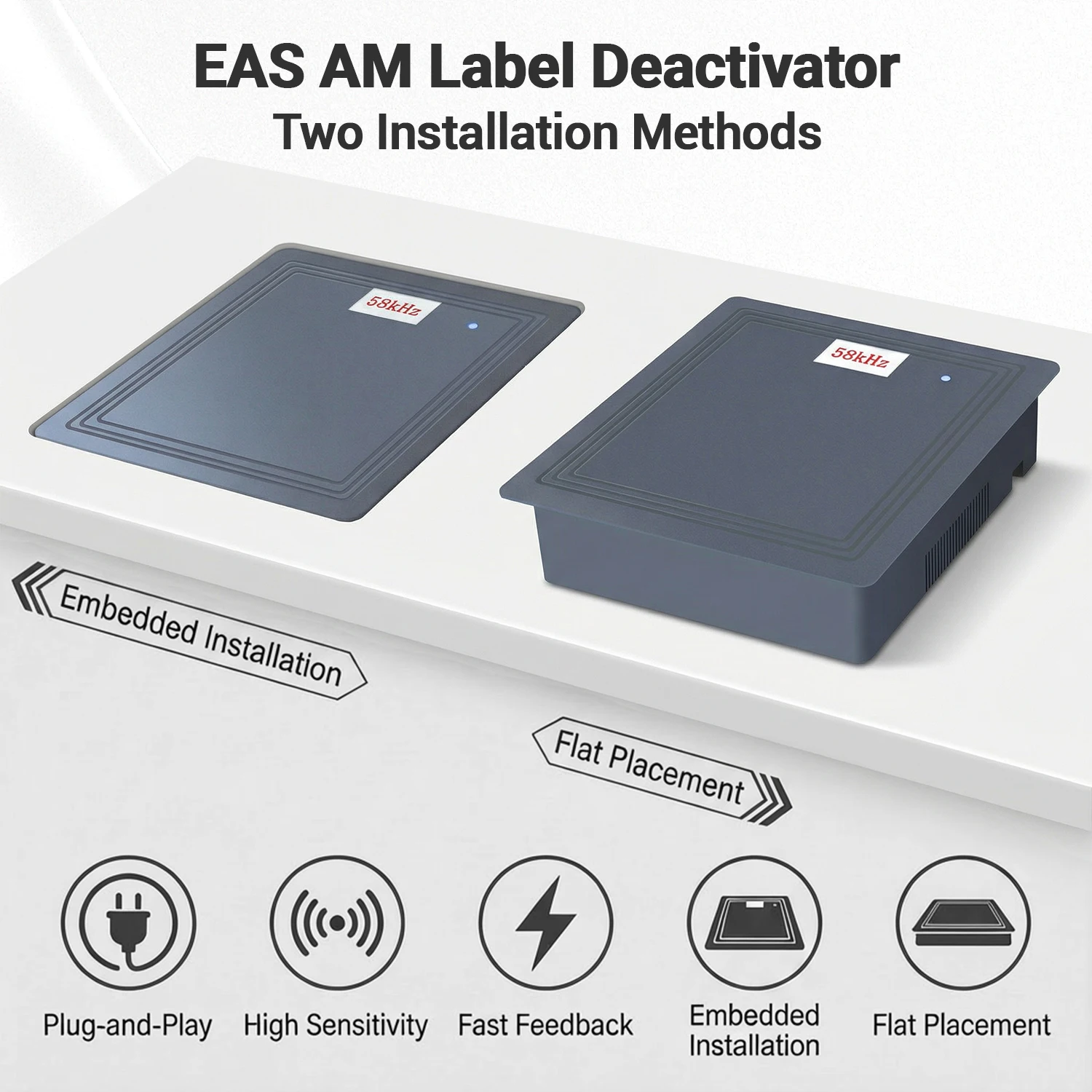AM 58kHz Soft Label Deactivator, Sticker Security Device for Checkout Counters, Supermarket, Boutiques, Retail Stores Anti-Theft