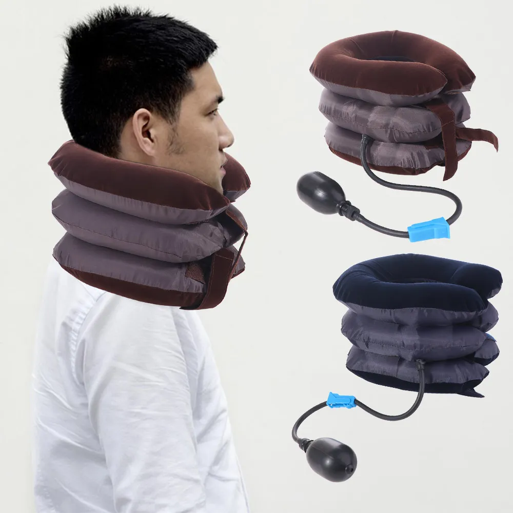 

3-layer Inflatable Air Neck Stretcher Comfortable Protection Neck Traction Apparatus Device Single Tube