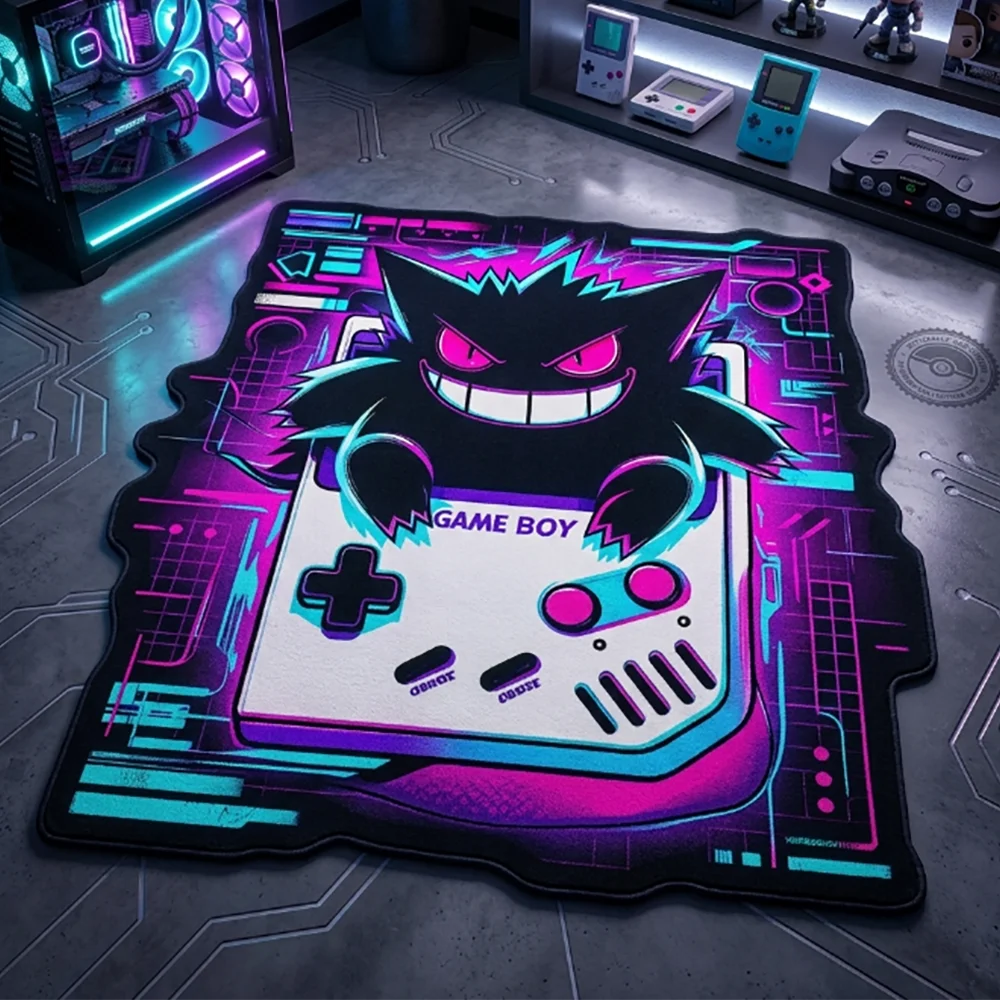 Retro Gaming Pokemon - Pokemon Gengar Game Boy Anime Rug