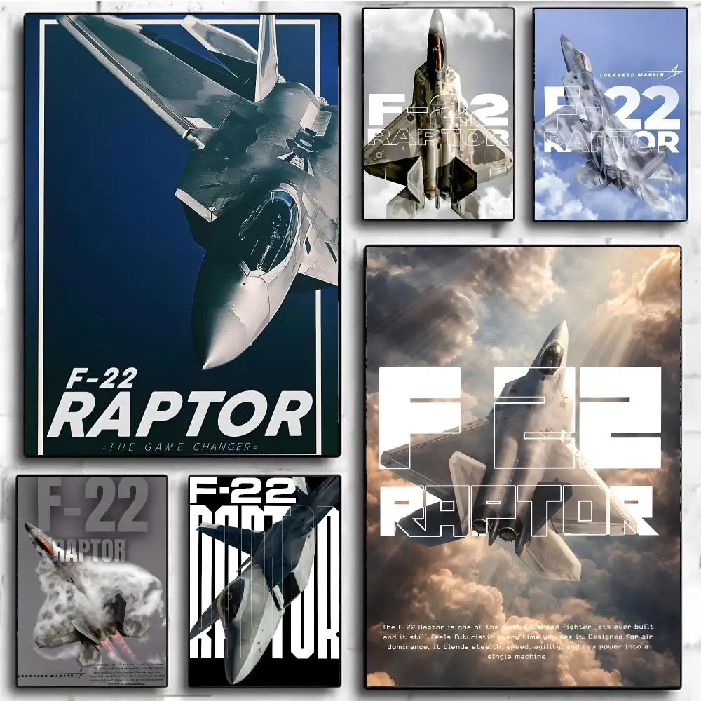 Aircraft Military F-22 Raptor Poster Modern Home Decor & Interior Design | Wall Art Collection