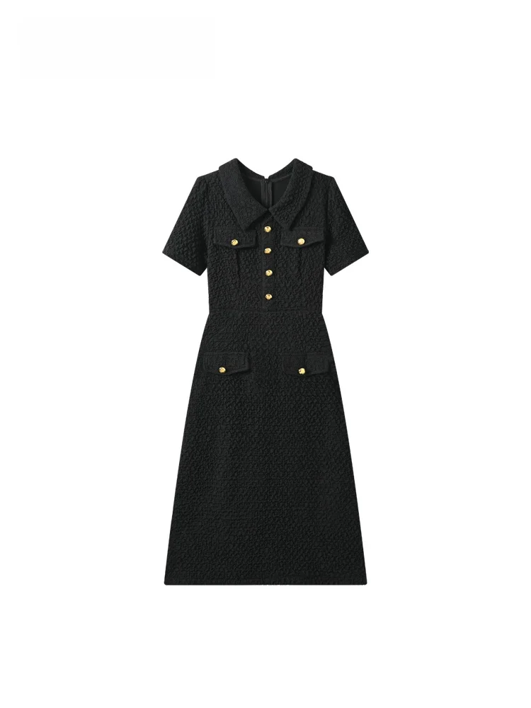 

CaraCLUB plus Size Fashionable Short Sleeve Dress Women Summer New Style Slimming Meat Covering Citywalk High Waist A-Line Dress