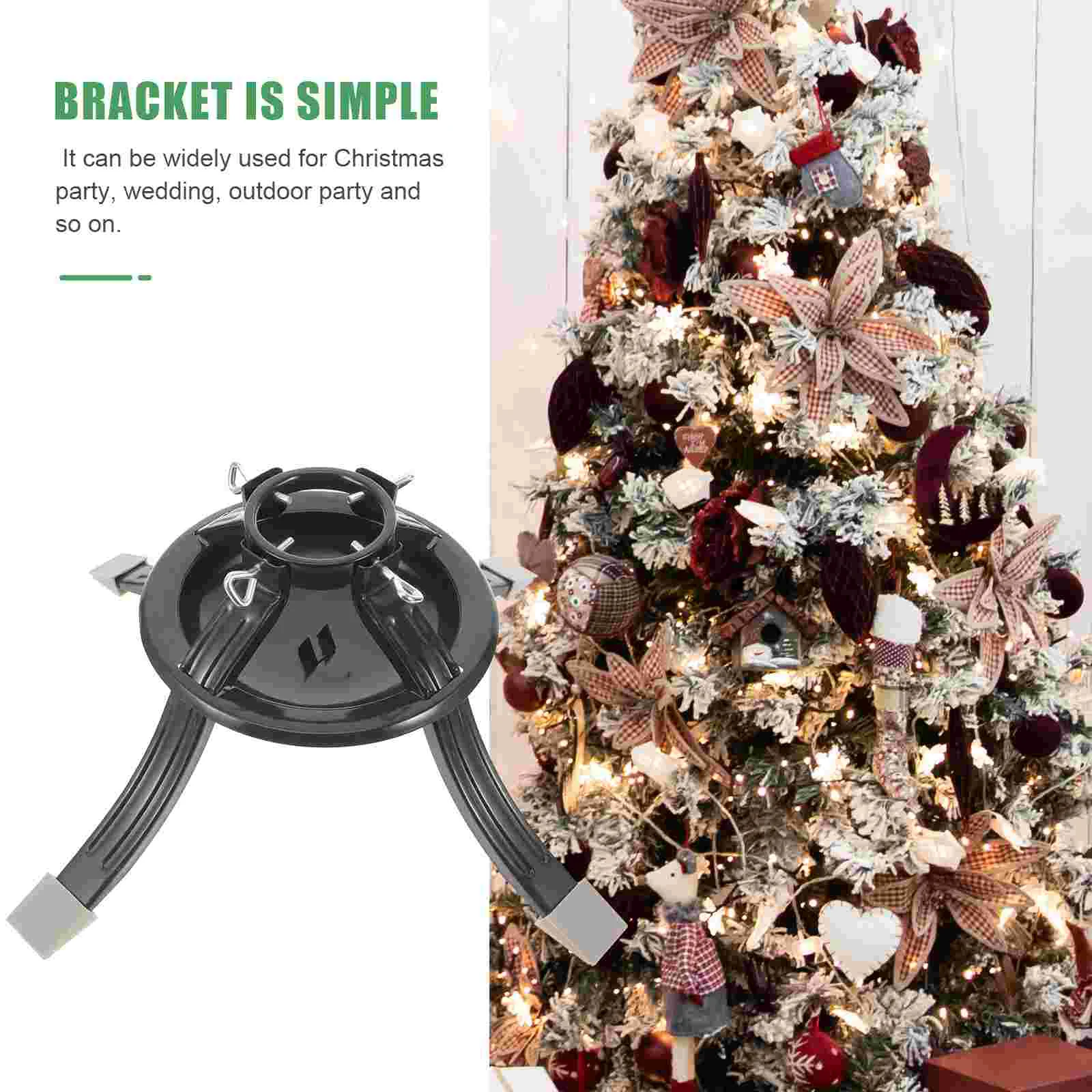 Green Iron Base Metal Disc Stand Sturdy Support Accessories Decorative Home Artificial Stand Tree Base Xmas Supplies Christmas