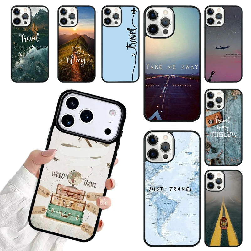 Coque de téléphone pour iPhone 17 16 15 14 13 12 11 Pro Max 17air, inspirée des voyages, coque antichoc, fundas