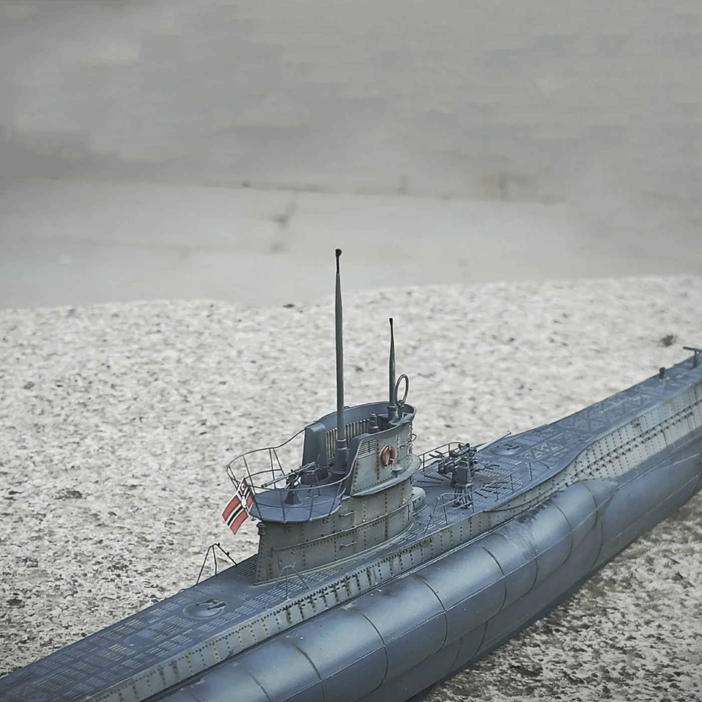 1/144 RC 배 43cm 리얼리틱 레버 원격 조종 잠수함 듀얼 러더 장착 RC 배 모델 RTR 배 장난감