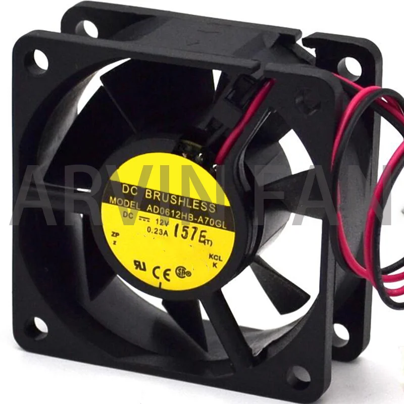 AD0612HB-A70GL 60mm 6025 Dual Ball Bearing Cooling Fan 12V 0.23A 2 Line