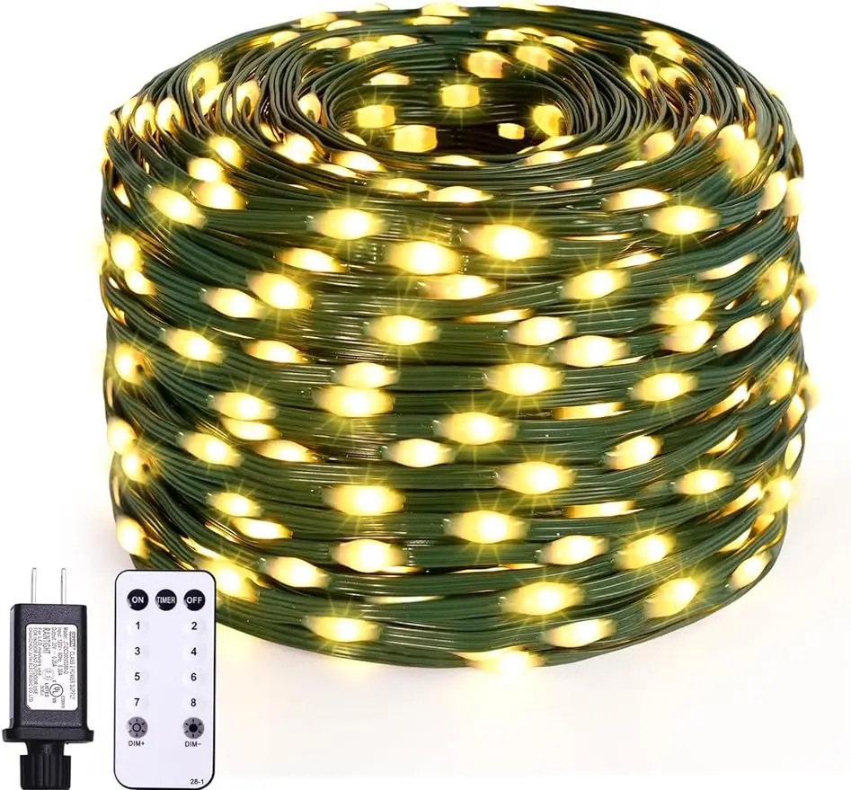 Outdoor Christmas Lights, 66FT 200 LED PVC Copper Wire Lights Outdoor Waterproof, 8 Modes Fairy String Lights for Patio