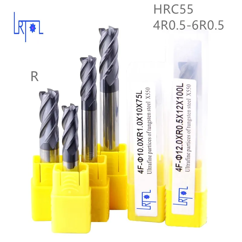 Hrc55 4r0.5-12r1 * l75 100 150 מ 