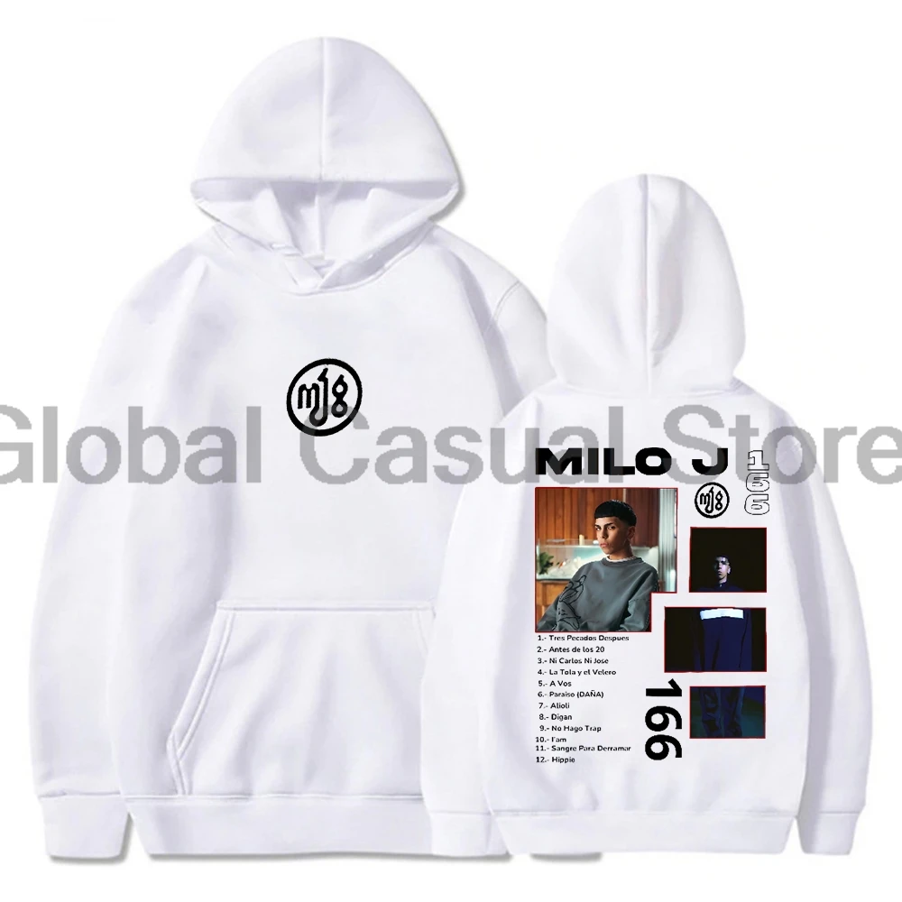 Milo J 166 Album Hoodie 2025 World Tour Long Sleeve Streetwear Women Men Hooded Sweatshirt Trendy Outfits