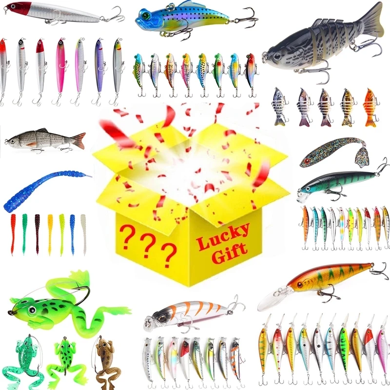 2022 Newest Mystery Surprise Box Fishing 100% Get High Quality Gift Fishing Hooks Lures Set Accessories Tackle Blind Box  Pesca