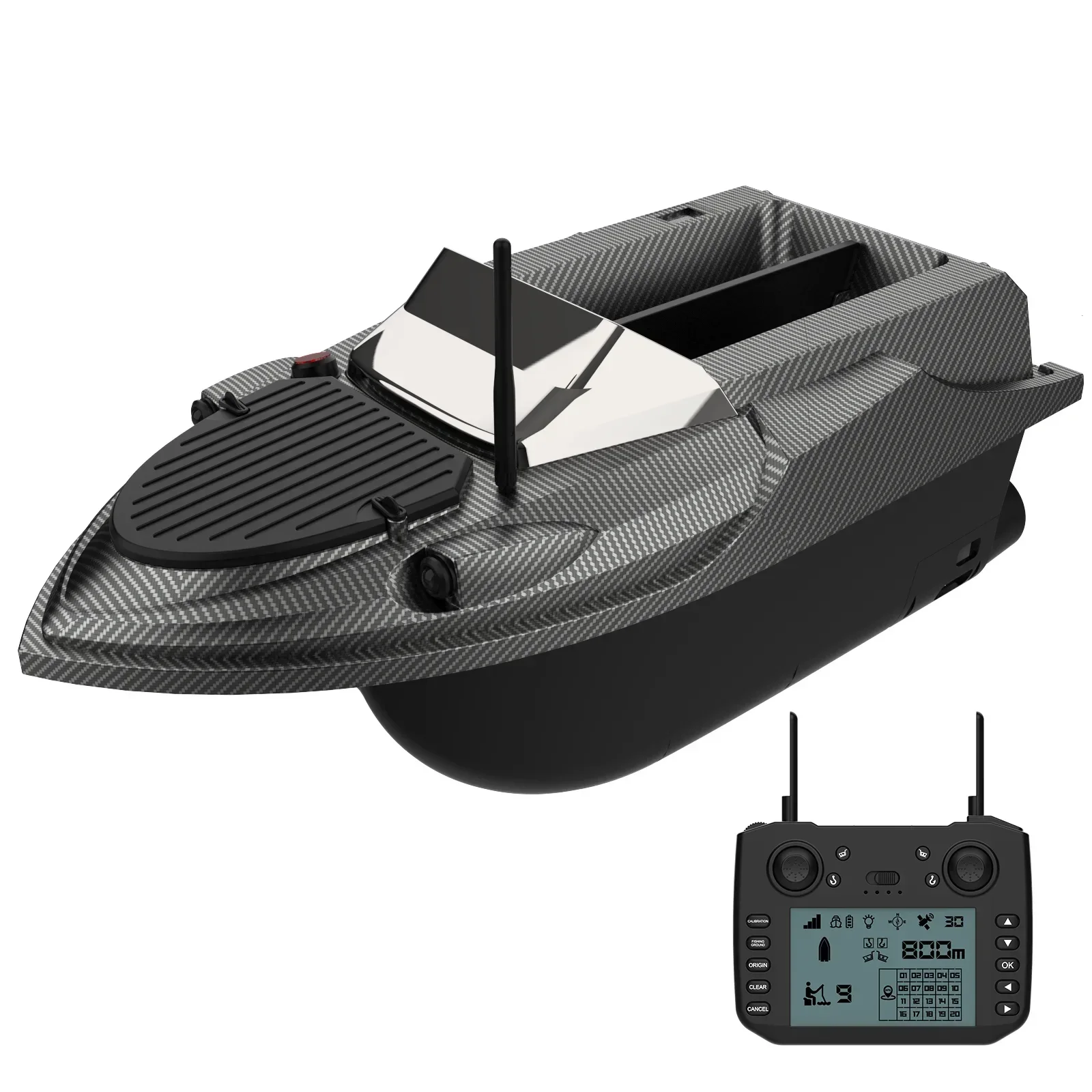 2025 New 12V High Speed Powerful RC Carp Fishing GPS Bait Boat with Two Tanks 3KG Bait Capacity Boat and Net Hook Release