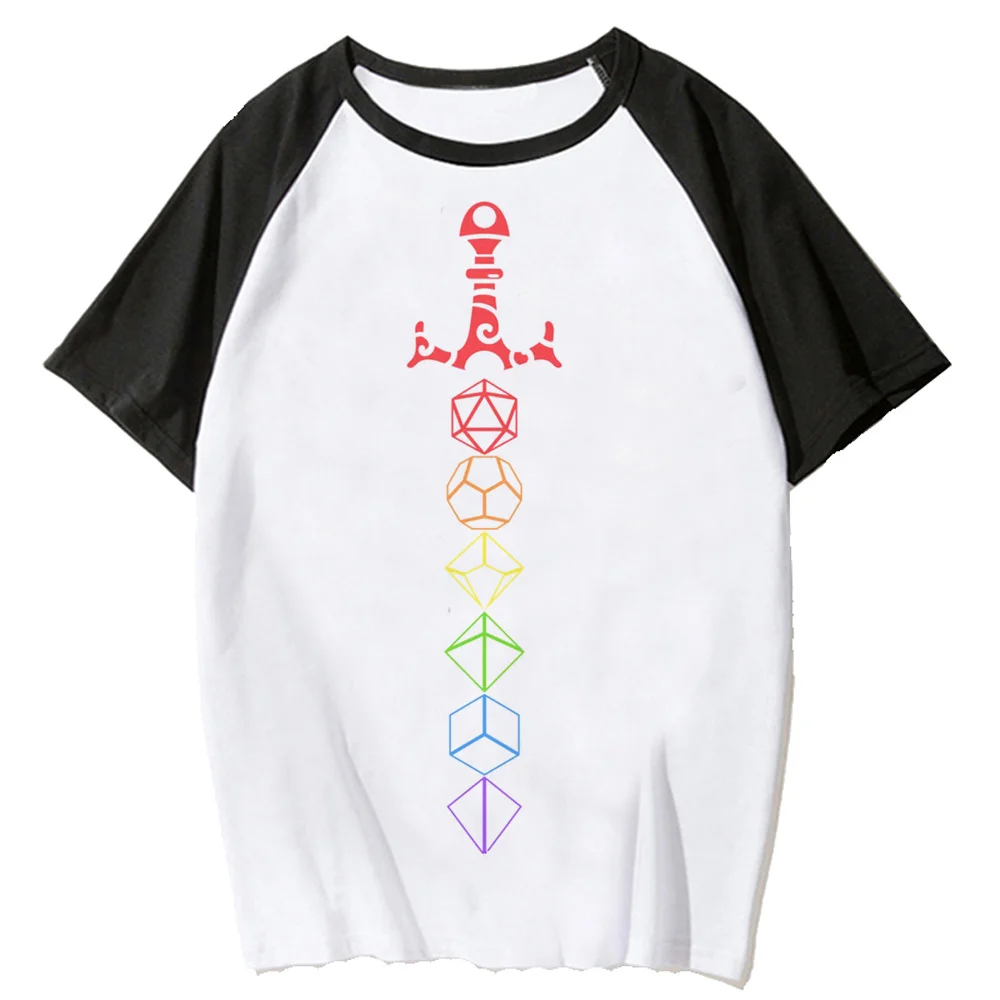 Rainbow Dice Sword Tabletop RPG Gaming tshirt women manga Y2K t-shirts girl designer clothes