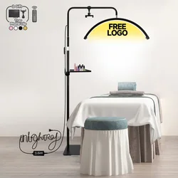 Custom Free LOGO 23inch 45W Salon LED Half-Moon Light Bed Lamp Function Dual Color Temperature Professional Eyelash Extension