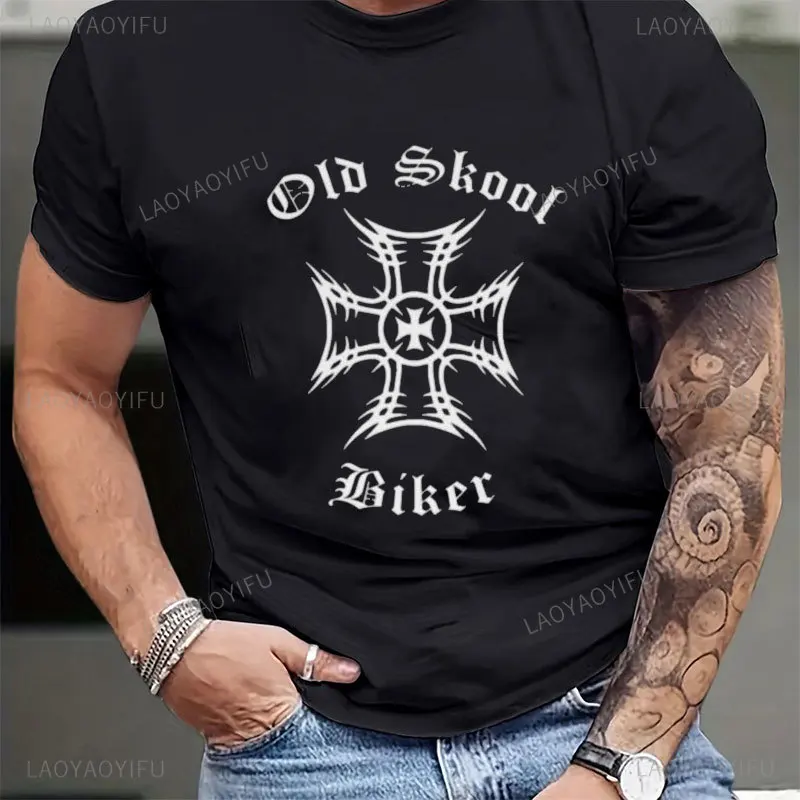 Модная Модальная футболка для старой школы, байкера, череп Железного креста, Kreuz Dk109 ездить на мотоцикле, футболка, новые футболки Schwarzes, топы
