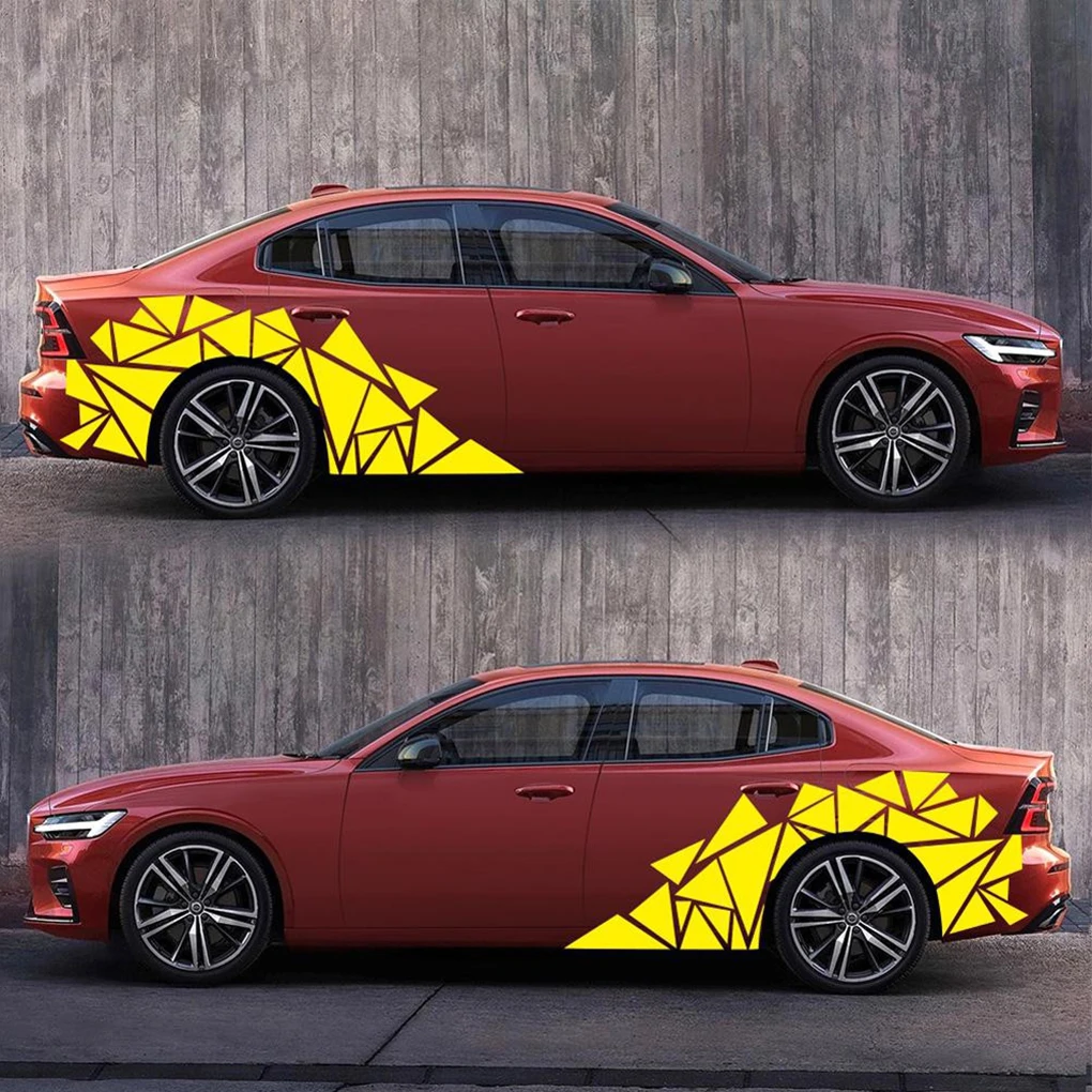 

Easy-to-Remove Triangles Car Side Sticker Waterproof And Non-fading No Fading PVC Car Stickers brilliant yellow