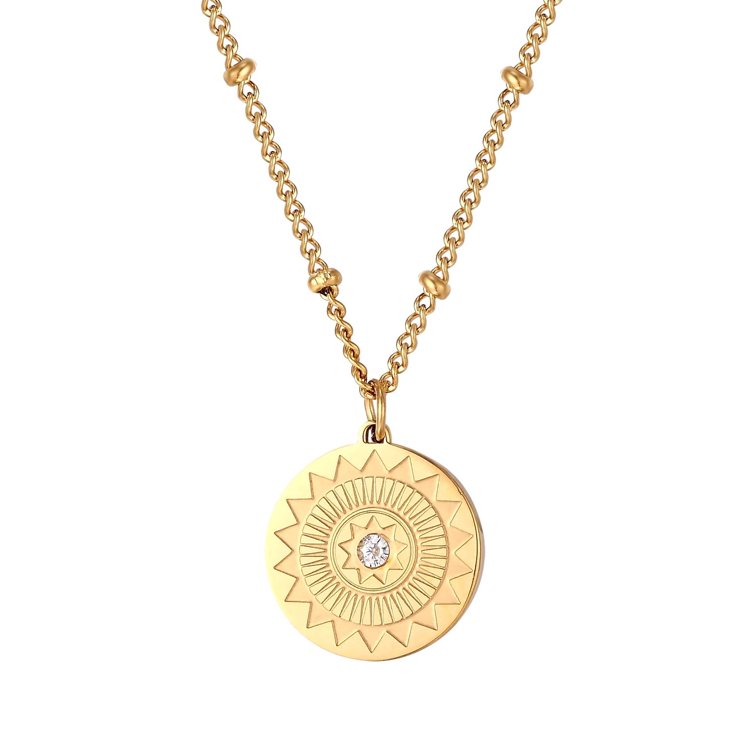 SOMMAR Gorgeous 18KGP Gold plated Perfume women pendant necklace The eight-pointed star vintage necklace unique
