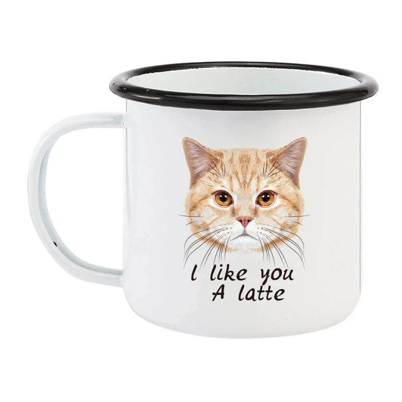 Customized Enamel Metal Mug 350ML Colorful Print Your Photo LOGO Coffee Mugs, Tea Cups, Mothers' Day, Fathers' Day Wedding Gift