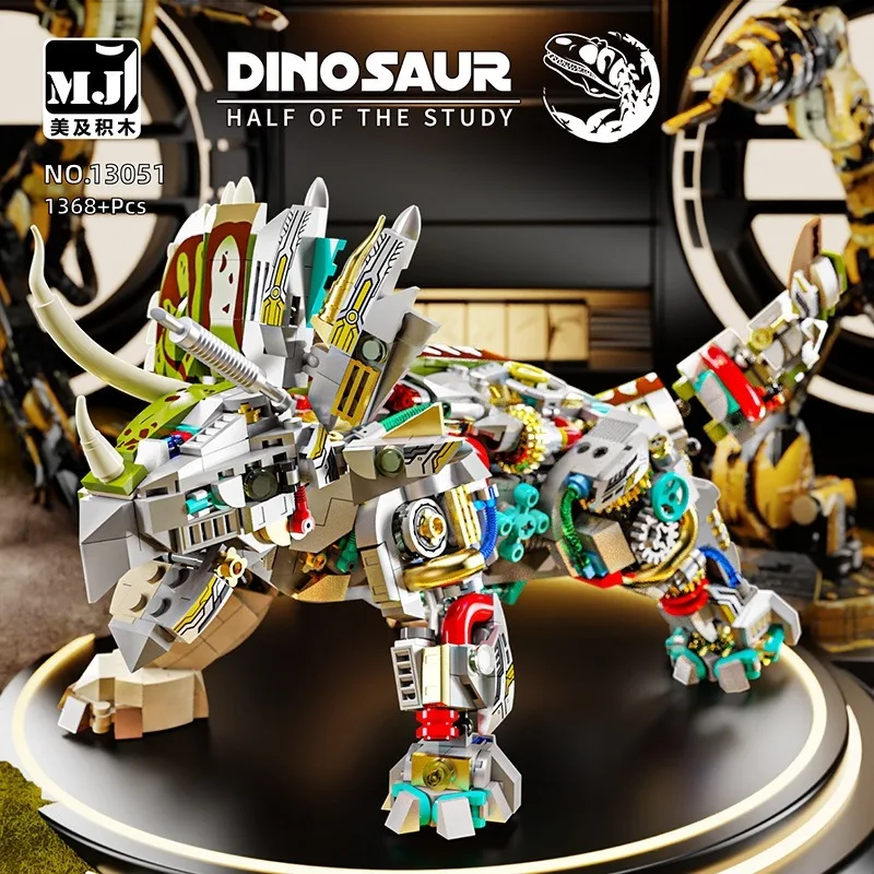 Building block dinosauro semi-meccanico assemblaggio scienza insegnamento modello di giocattolo a blocchi di costruzione per bambini