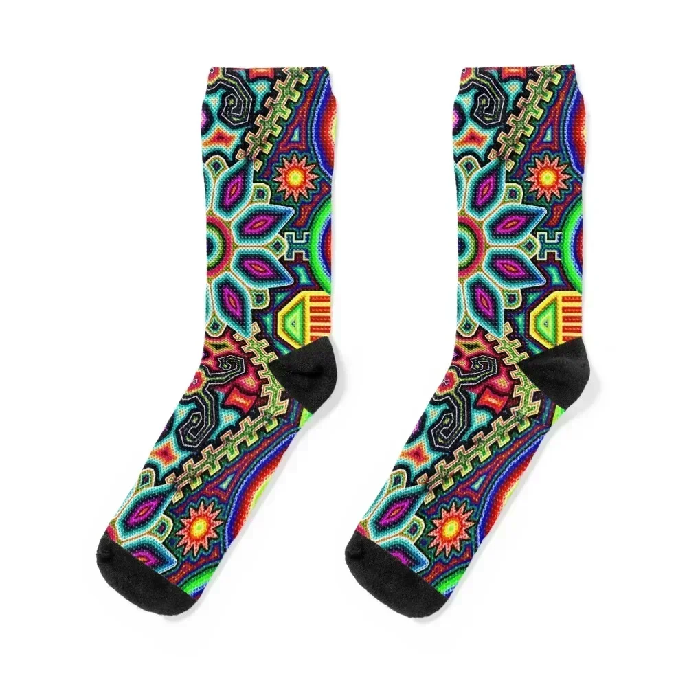 

Huichol Art Mexico Socks floor professional running Hiking boots kids Men Socks Women's