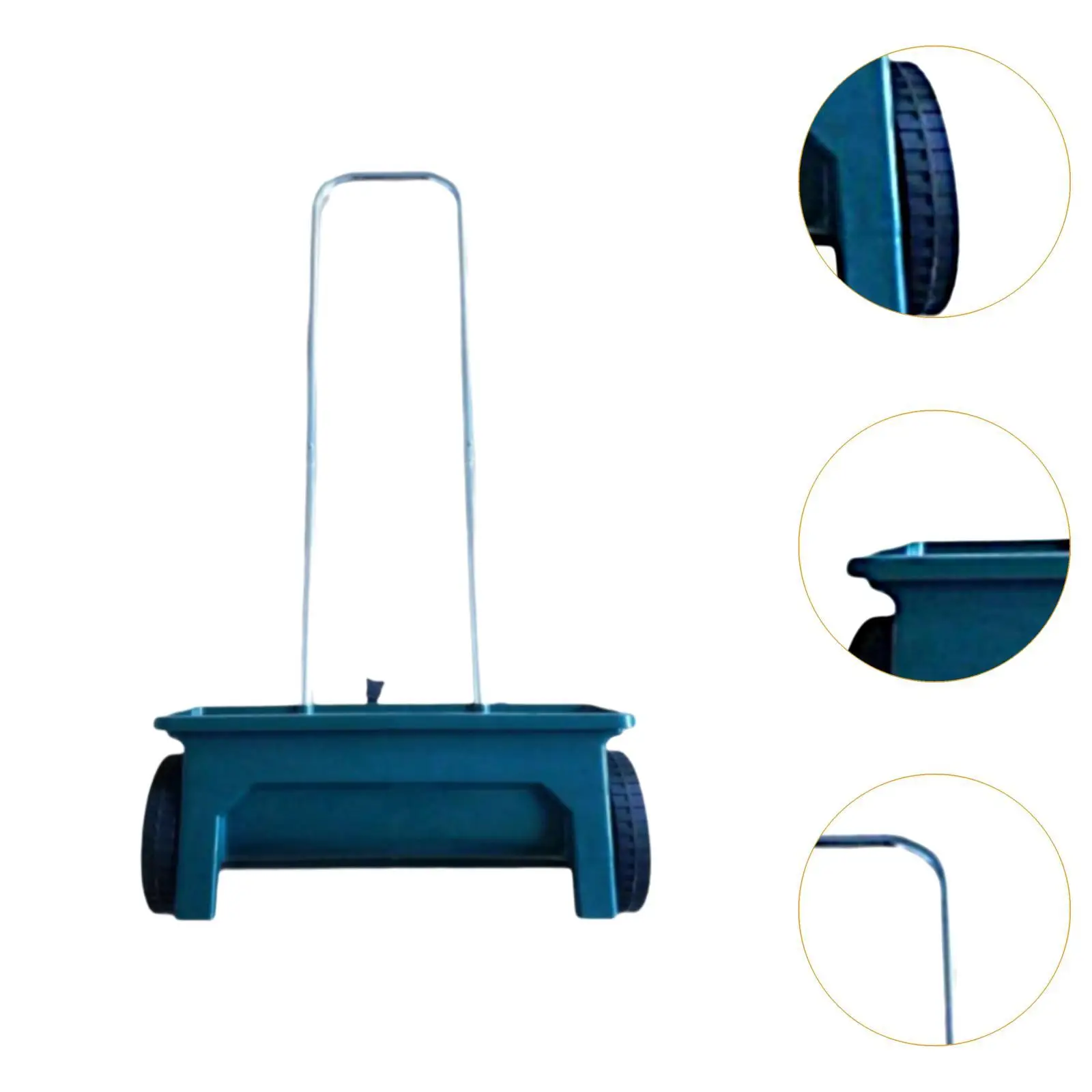 12L Plastic Hand Push Seed Spreader with Long Handle Walk Behind Drop Spreader Garden Seeder for Lawn Farm Grass Seed Broadcast