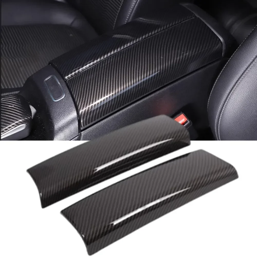 

ABS Carbon Car Central Armrest Storage Box Panel Cover Trim For Mercedes Benz A B Class CLA GLA GLB W177 W247 C118 H247 2019-24