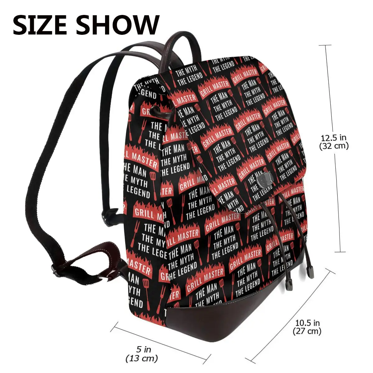 Dad The Man The Myth Grill Master Legend Bookbag School Student Bags Hiking Travel Daypack for Women Fashion Derma Backpack
