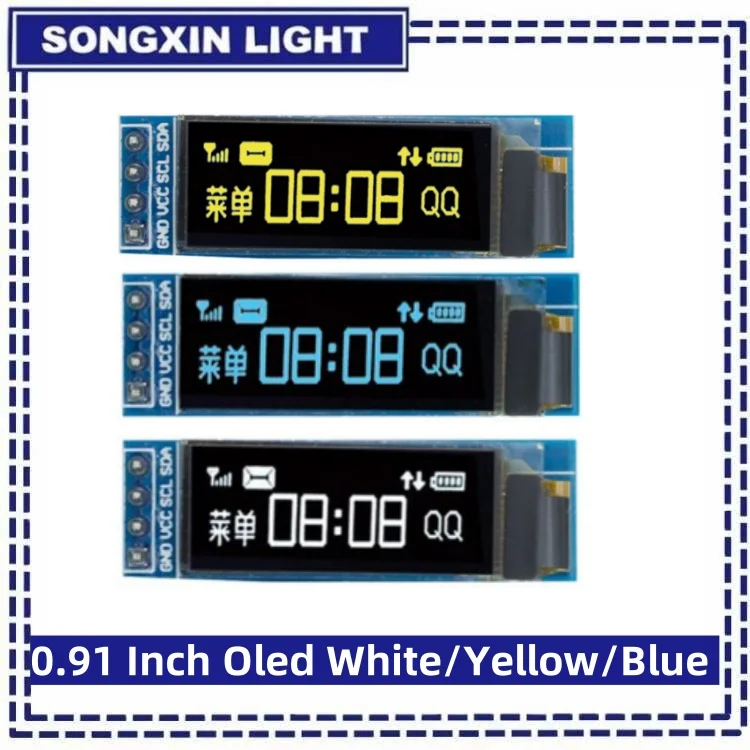 0.91 inch OLED Module White/Blue/Yellow 128X32 OLED LCD LED Display Module 0.91