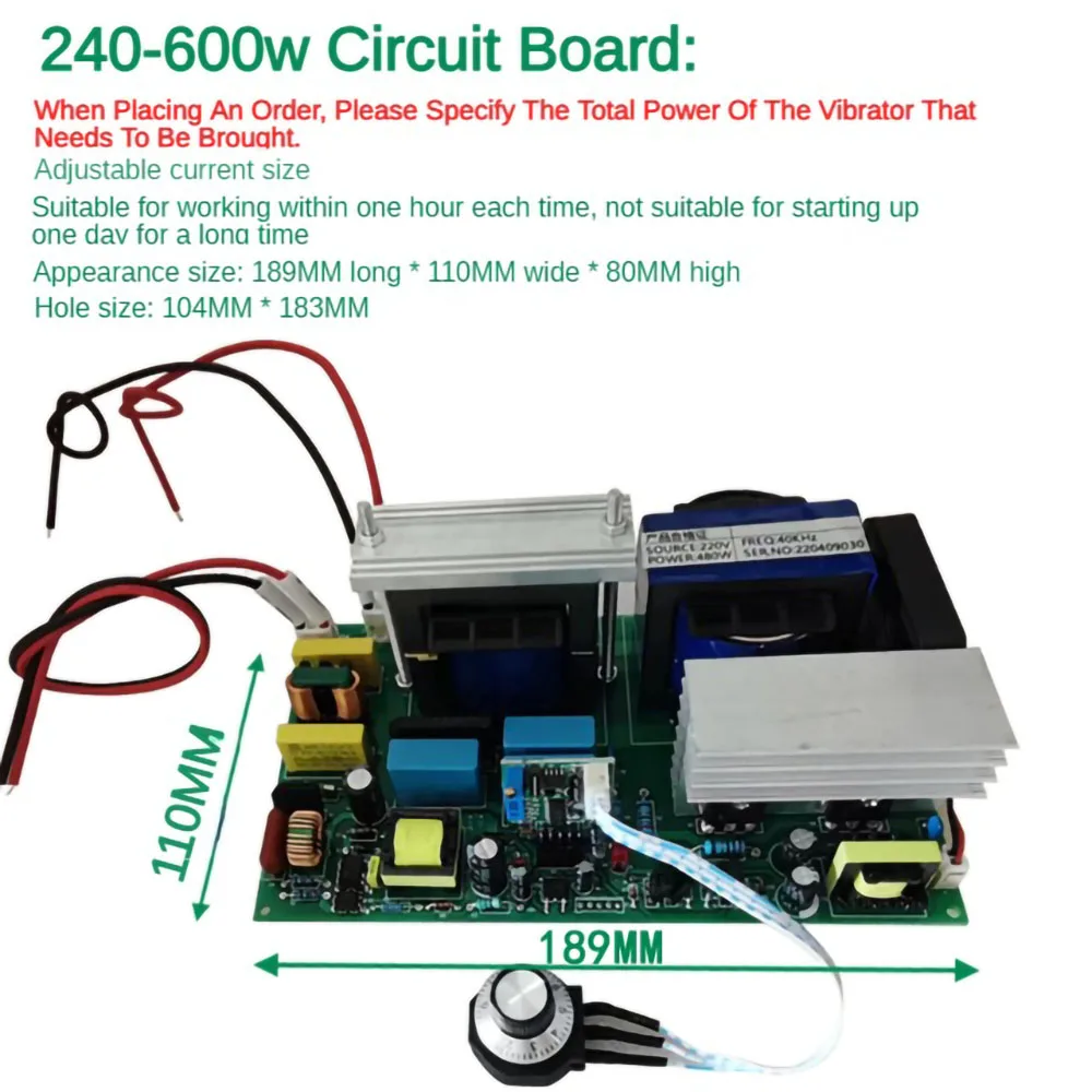 Imagem -04 - Placa de Circuito de Limpeza Ultrassônica Placa40khz Suporte 480w 600w Limpeza de Graxa Compatível Máquina de Lavar Louça e Transdutores