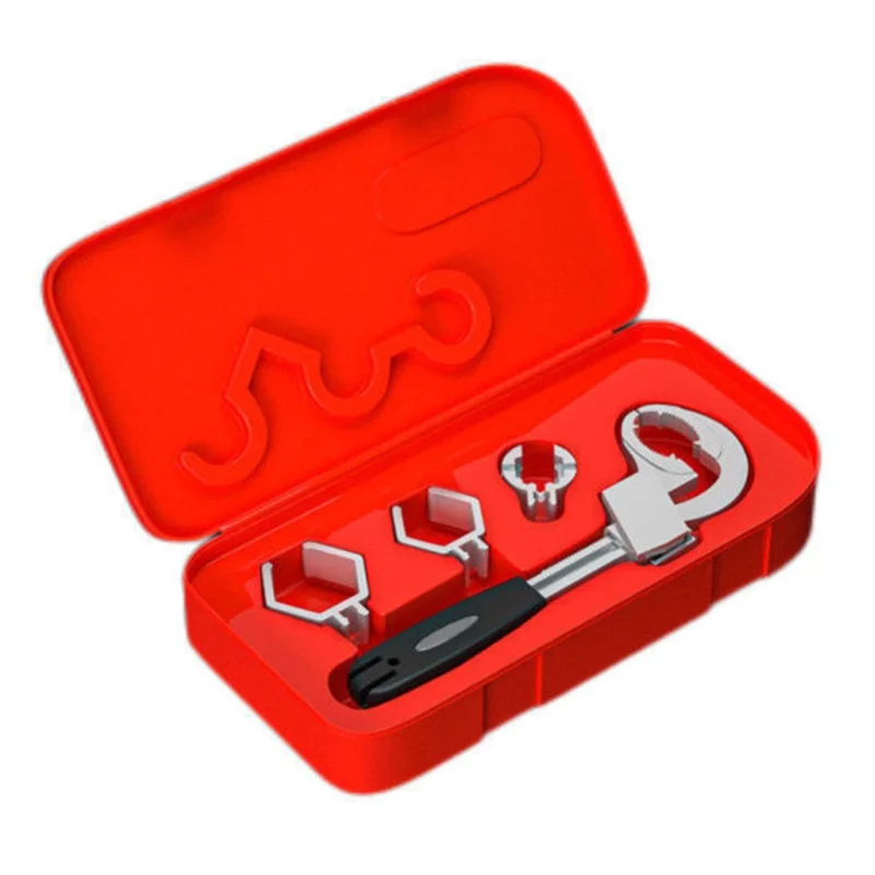 

Multifunctional Bathroom Wrench Arc Toothed Adjustable Spanner Plumbing Installation Tool